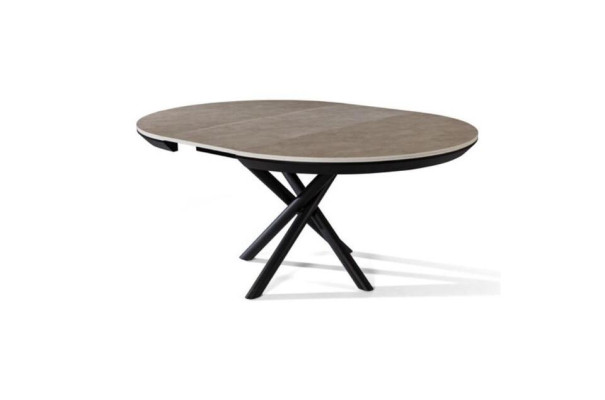 Dining room table Round Dining table Extendable Kitchen Table Wood Gray Tables