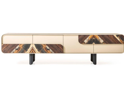 TV Stand TV-cabinet Lowboard Sideboard Wood Beige Living room Wall unit Furniture