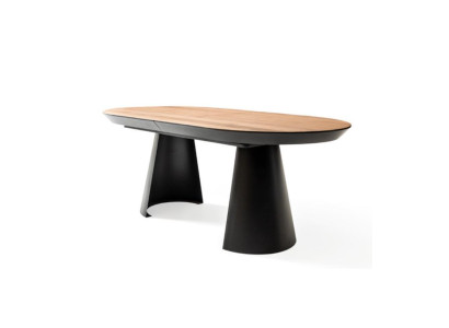Oval Dining room table Kitchen Table Extendable Design Wood Brown Table