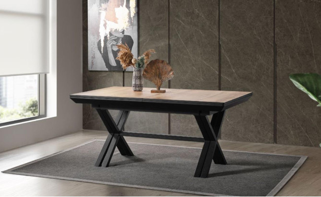 Big Table Conference tables Dining room table Extendable Wood Brown XXL