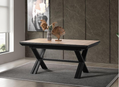 Big Table Conference tables Dining room table Extendable Wood Brown XXL