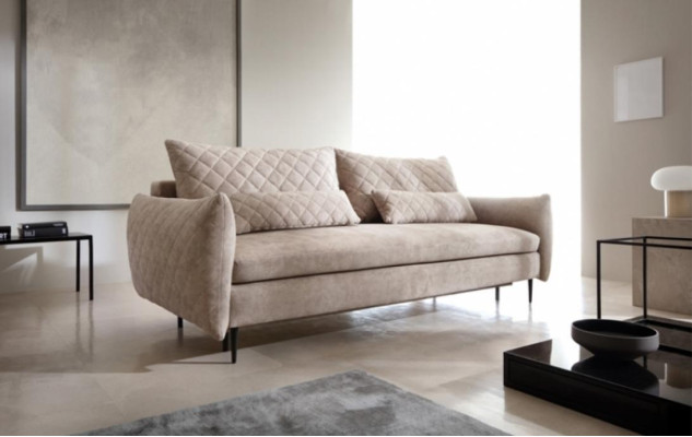 Two-seater Sofa 2 Seater Fabric Sofa Beige Fabric Couch Upholstered Sofa Furniture