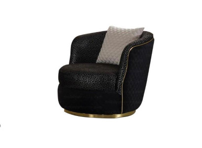 Design Armchair 1 Seater Textile Luxury Upholstery Armchair Black Color Luxury