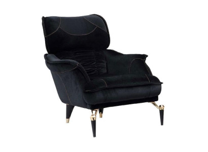 Perfectly soft Armchair for Living room Black Color new Luxury Furniture Textile