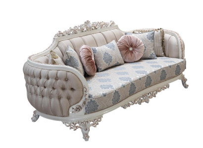 Chesterfield 3 Seater Designer Sofa Luxury Upholstery Sofas Couches Fabric Textile new