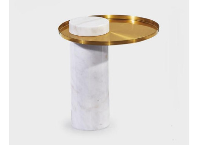 Stylish Round White Side table Luxury Coffee table Living room Furniture