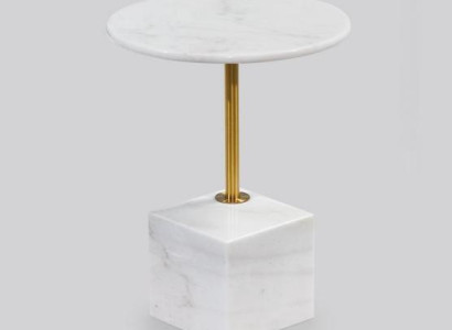 Small White Side table Faux Marble Living room Furniture Storage tables