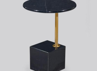 Modern Black Side table Imitation Marble Tables Living room Furniture