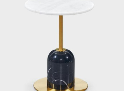 Black -White Metal Side table Living room Round Storage Table