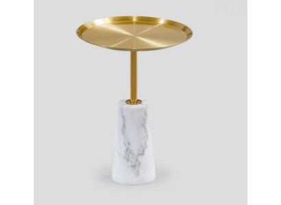 White Side table Designer Coffee table Living room Luxury Metal Furniture