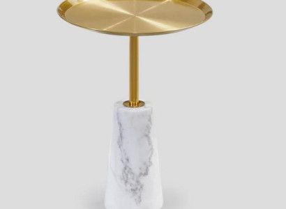 White Side table Designer Coffee table Living room Luxury Metal Furniture