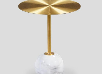 Small round side table with shelf gold plate designer living room