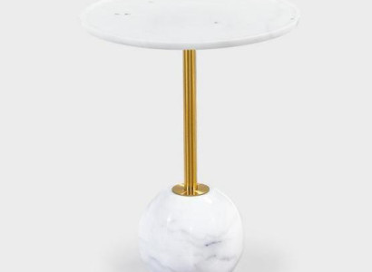White Side table Stylish Round Living room Coffee table Marble Furniture