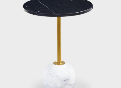 Modern Black Metal Table Living room Furniture Side table Marble