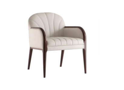 Designer White Armrest Chair Luxury Wooden Chair Upholstery Furniture Chairs Chair