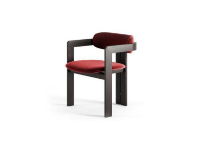 Luxury Red Dining room Chair Wooden Frame Designer Upholstery Single Seater Textile