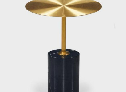 Round Black -Golden Side table Designer Living room Furniture Tables