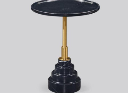 Modern Black Coffee table Luxury Marble Table Side Tables Living room Round