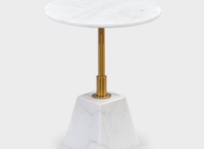 Gold-White Side table Stylish Living room Marble Round Tables