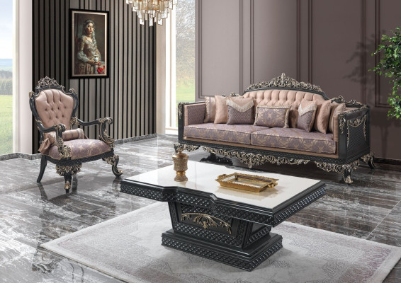 Luxury complete e couch set sofa set fabric sofa brown upholstered sofa