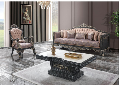 Luxury complete e couch set sofa set fabric sofa brown upholstered sofa