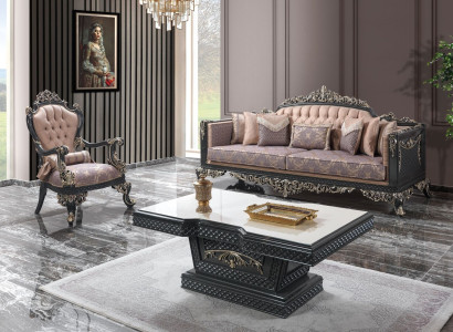 Luxury complete e couch set sofa set fabric sofa brown upholstered sofa