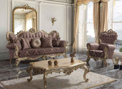 Sofa set upholstered sofa sofa couch purple fabric sofa Chesterfield set 3+1