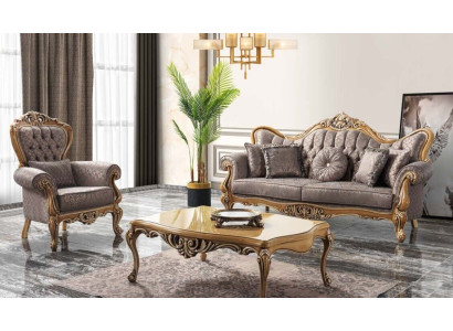 Upholstered sofa Chesterfield Suite Sofa set Fabric Sofa Gray Set new