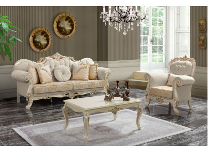 Luxury sofa set complete e couch set beige upholstered sofa fabric sofa