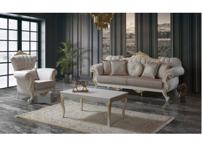 Luxury sofa set complete e couch set beige upholstered sofa fabric sofa