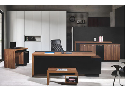 Office furniture Complete Office Desk Office Office desk 4-piece Wood Black
