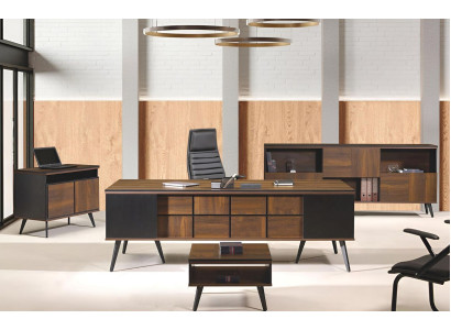 Complete e Study room furniture Desk Office desk 4-piece Wood Brown