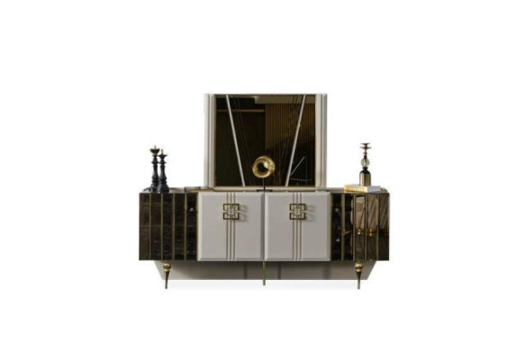 Luxury Dining room Set Dining table 6x Chairs Sideboard Furniture Dining set 9 pieces.