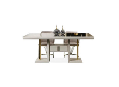 Dining room Table Designer Luxury Furniture stainless steel Tables White Living room