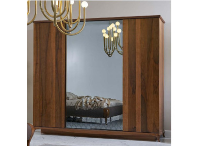 Wardrobe Wardrobe Wooden Cabinet Brown Mirror Bedroom Cabinet