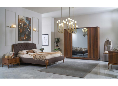 Complete e Bedroom Bed Double bed Set 4pcs Bedroom Brown new