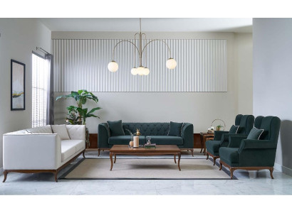 Sofa set three-seater sofa fabric sofa green upholstered sofas two-seater