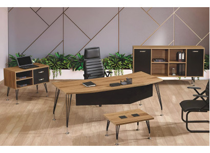 Office desk Office furniture Complete Office Desk Set 4-piece Wood Black