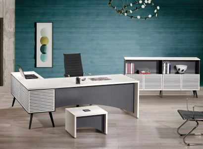 Corner Office table Complete e Office Office desk Set 3-piece Wood Office furniture White new