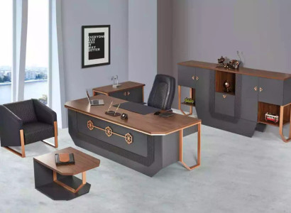 Office furniture set luxury study room furniture desk cabinets coffee table