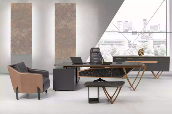 Designer Desk Office Furnishings Luxury Class Corner Desk 3pcs