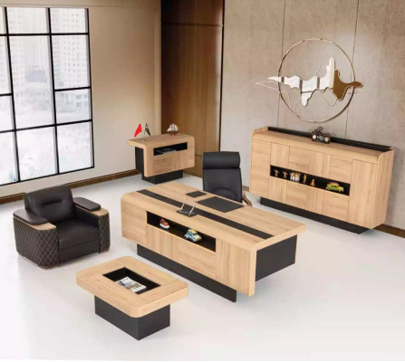 Furniture Office Luxury Office Furnishings Complete Set Table Wardrobe 3pcs