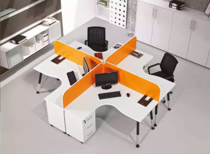 Team Workstation Desk 4 People Table Counter Team Desks