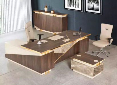 Study room furniture Corner desk Luxury Office cabinet Coffee table 3-piece