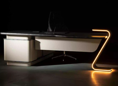 Desk LED Illuminated Design Table Office Furnishings Tables 250cm