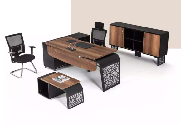 Modern office furniture set workplace design corner desk wardrobe