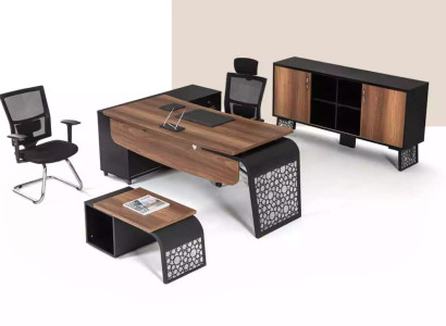 Modern office furniture set workplace design corner desk wardrobe