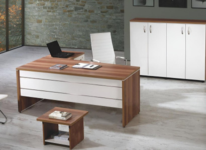 Office furniture set 3-piece corner office table Complete Office Wardrobe Wood Group White