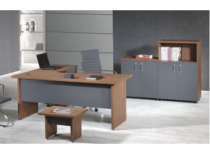 Group Office Corner Office table Study room furniture Wardrobe 4-piece Wood Gray