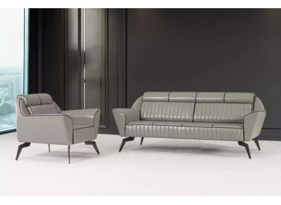 Leather Sofa set Three-seater Armchair Upholstery Furniture Imitation leather Couches 3+1